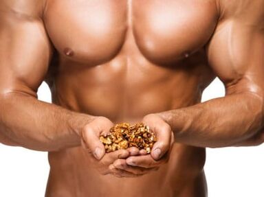 By eating nuts, a man will provide himself with good power